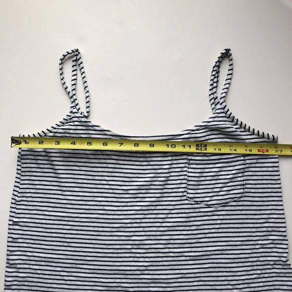 Splendid Navy Blue White Striped Crop Tank With Pocket XS - Picture 8 of 11